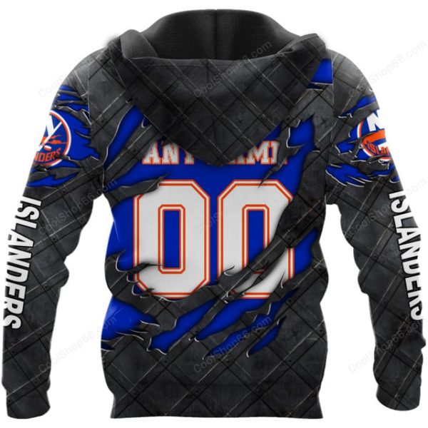 New York Islanders Black Metal Design Shirt Hoodie 2025 - Image 3