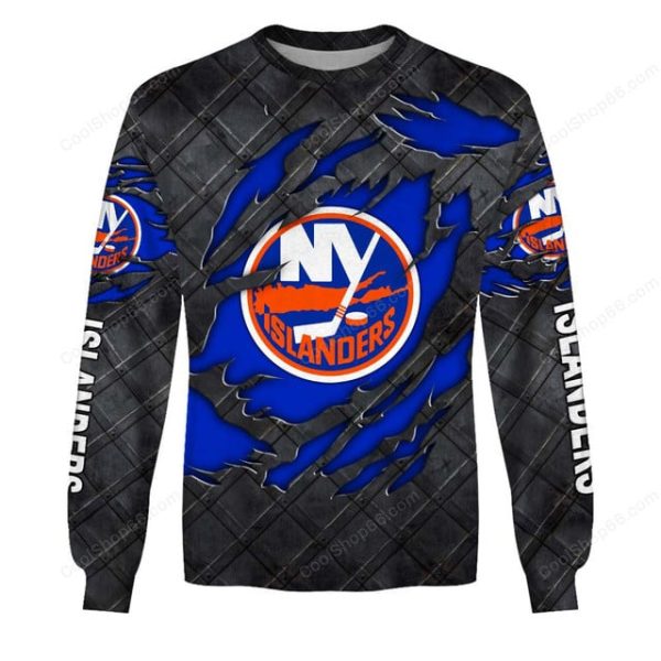 New York Islanders Black Metal Design Shirt Hoodie 2025 - Image 4
