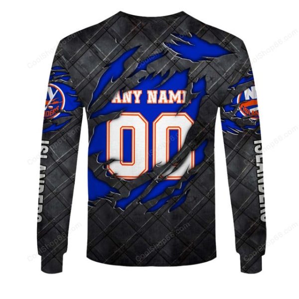 New York Islanders Black Metal Design Shirt Hoodie 2025 - Image 5