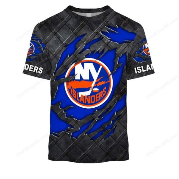 New York Islanders Black Metal Design Shirt Hoodie 2025 - Image 6