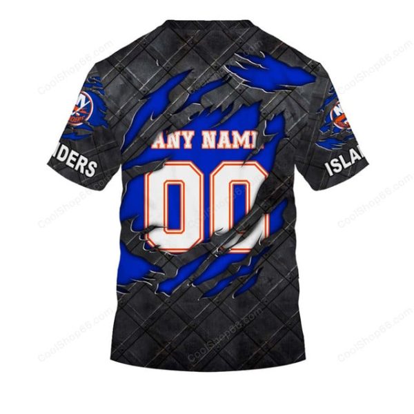New York Islanders Black Metal Design Shirt Hoodie 2025 - Image 7
