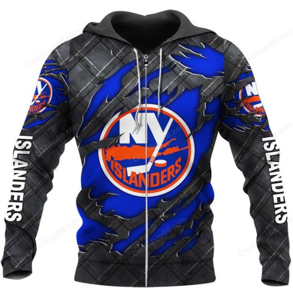 New York Islanders Black Metal Design Shirt Hoodie 2025 - Image 2