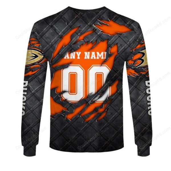 Anaheim Ducks Black Metal Design Shirt Hoodie 2025 - Image 5