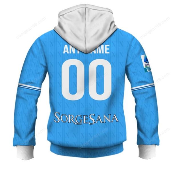 SSC Napoli  Serie A 2526 Home Jersey Style Hoodie - Image 3