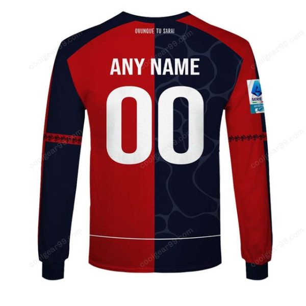 Cagliari Calcio Serie A 2526 Home Jersey Style Shirts T-Shirts - Image 7