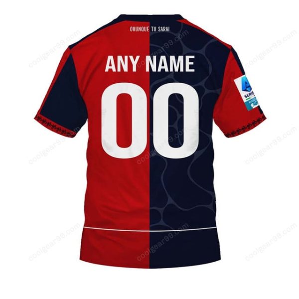 Cagliari Calcio Serie A 2526 Home Jersey Style Shirts T-Shirts - Image 2