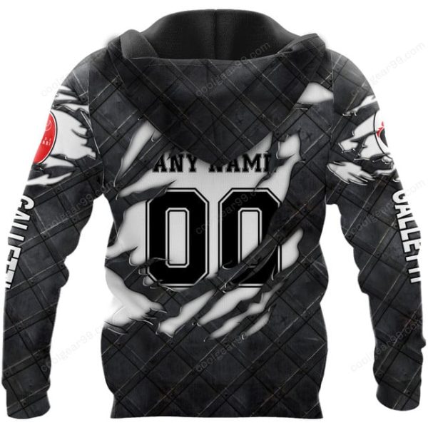 SSC Bari Black Metal Design Shirt T-Shirts - Image 5