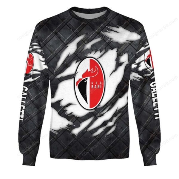 SSC Bari Black Metal Design Shirt T-Shirts - Image 6