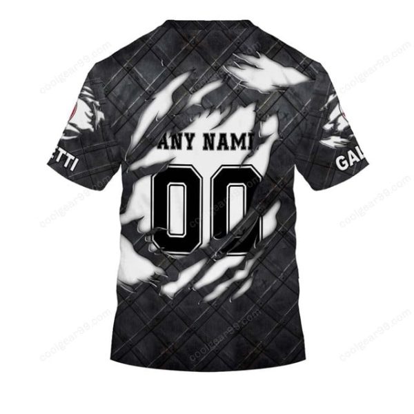 SSC Bari Black Metal Design Shirt T-Shirts - Image 2