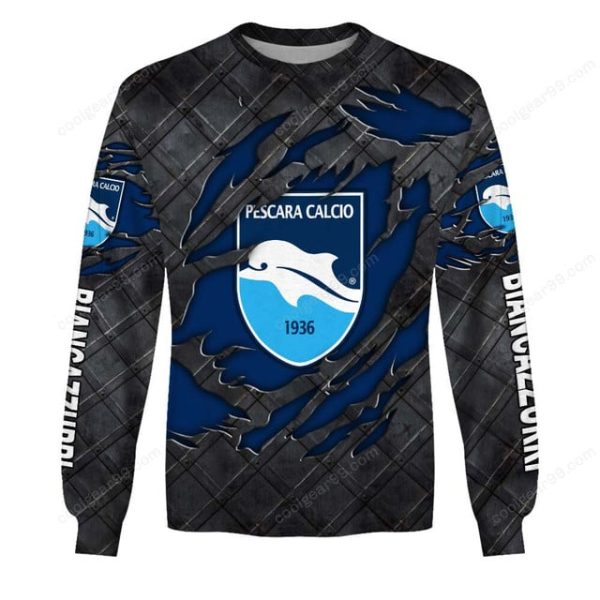 Delfino Pescara 1936 Black Metal Design Shirt Hoodie - Image 4