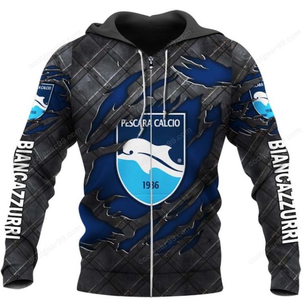 Delfino Pescara 1936 Black Metal Design Shirt Hoodie - Image 2