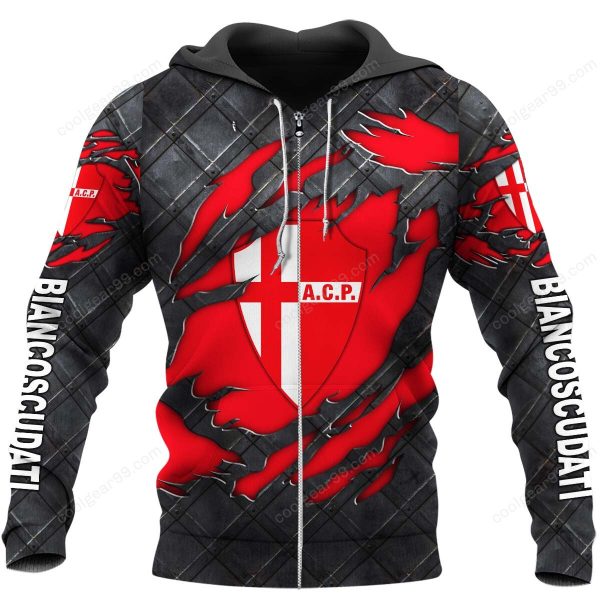 Calcio Padova Black Metal Design Shirt Hoodie - Image 2
