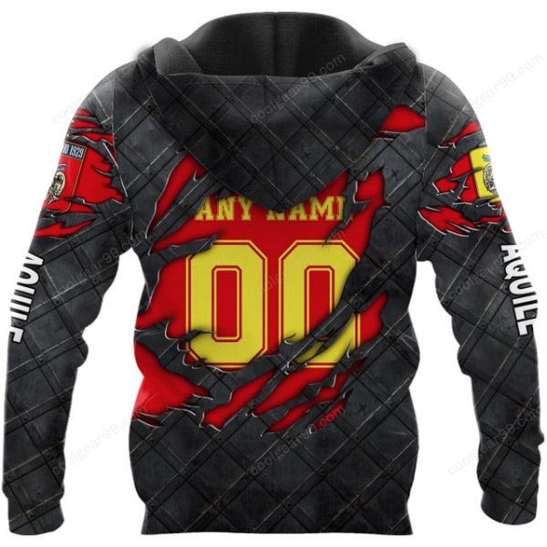 US Catanzaro 1929 Black Metal Design Shirt Hoodie - Image 2