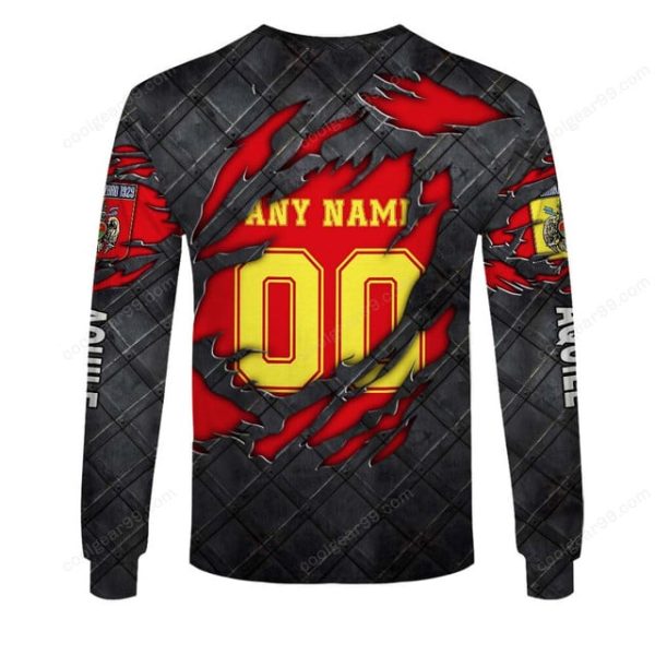 US Catanzaro 1929 Black Metal Design Shirt Hoodie - Image 4