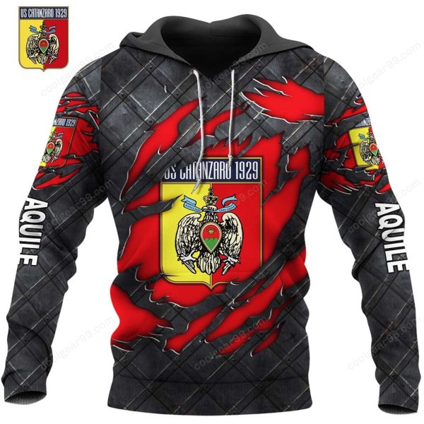 US Catanzaro 1929 Black Metal Design Shirt Hoodie