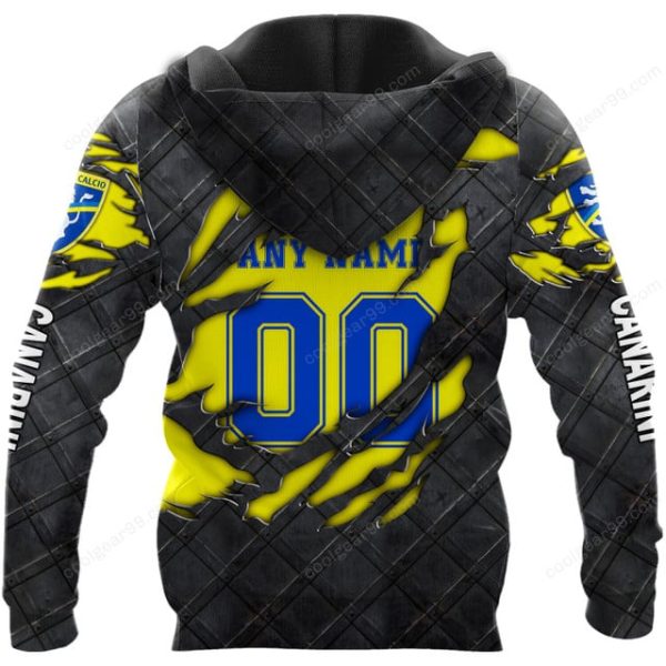 Frosinone Calcio Black Metal Design Shirt Hoodie - Image 3