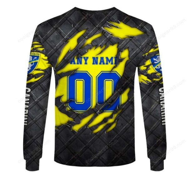 Frosinone Calcio Black Metal Design Shirt Hoodie - Image 5