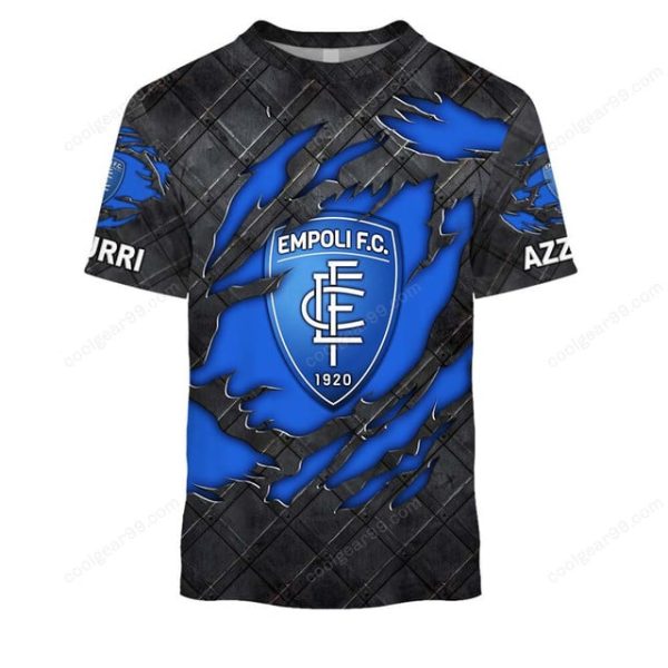 Empoli F.C Serie A Black Metal Design Shirt Hoodie - Image 6