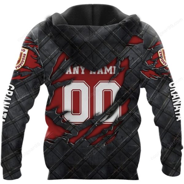 AC Reggiana 1919 Black Metal Design Shirt Hoodie - Image 3