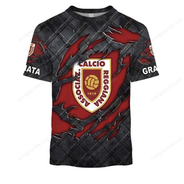 AC Reggiana 1919 Black Metal Design Shirt Hoodie - Image 6
