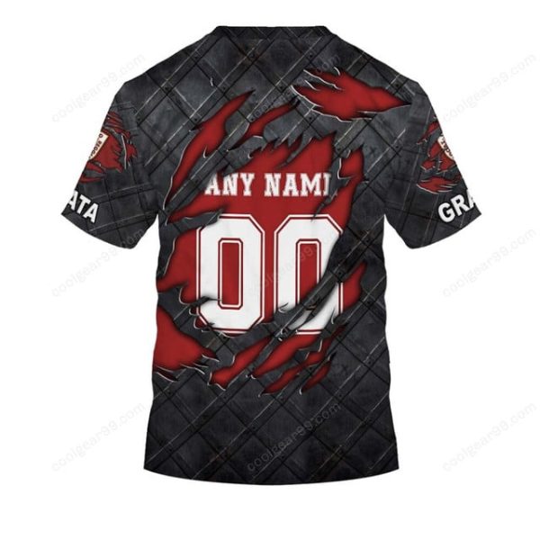 AC Reggiana 1919 Black Metal Design Shirt Hoodie - Image 7