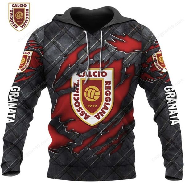 AC Reggiana 1919 Black Metal Design Shirt Hoodie