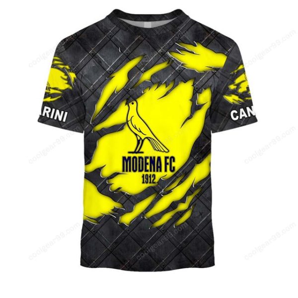 Modena FC 2018 Black Metal Design Shirt Hoodie - Image 6