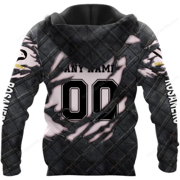 Palermo FC Black Metal Design Shirt Hoodie - Image 3