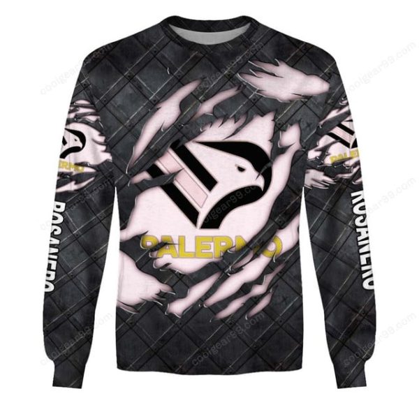 Palermo FC Black Metal Design Shirt Hoodie - Image 4