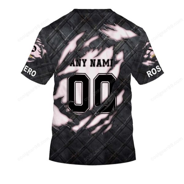 Palermo FC Black Metal Design Shirt Hoodie - Image 7