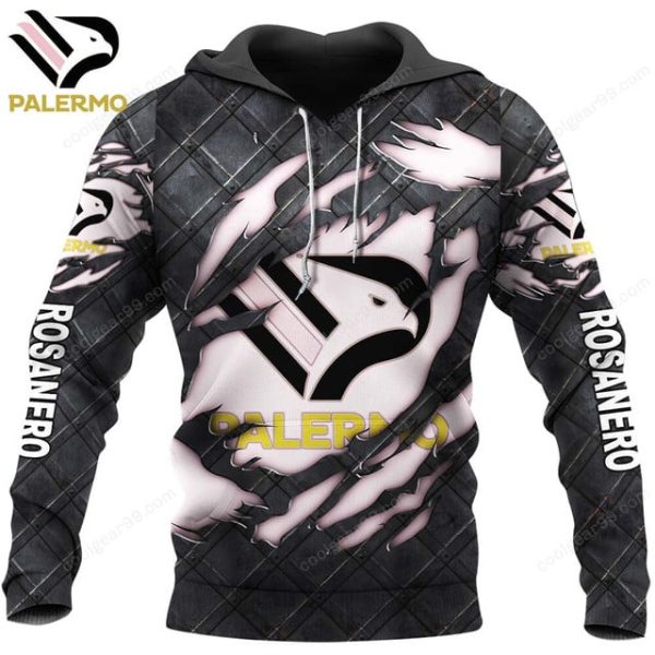 Palermo FC Black Metal Design Shirt Hoodie