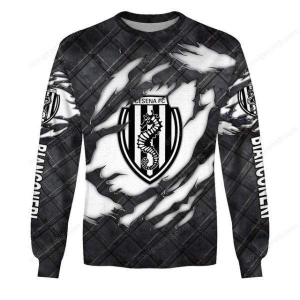 Cesena FC Black Metal Design Shirt Hoodie - Image 4