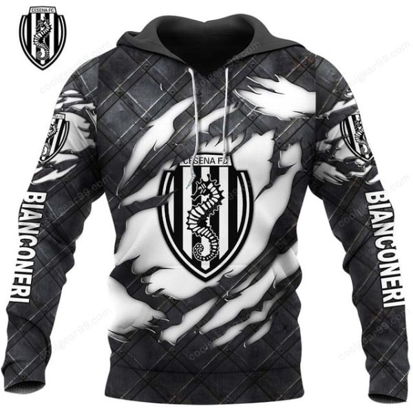 Cesena FC Black Metal Design Shirt Hoodie