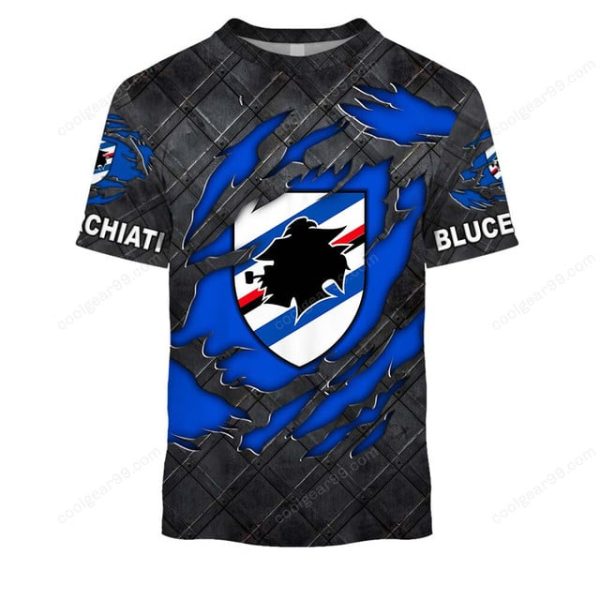 UC Sampdoria Black Metal Design Shirt Hoodie - Image 6