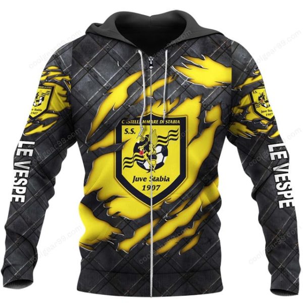 SS Juve Stabia Black Metal Design Shirt Hoodie - Image 2