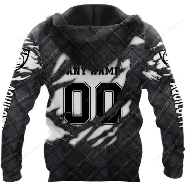 Spezia Calcio Black Metal Design Shirt Hoodie - Image 3
