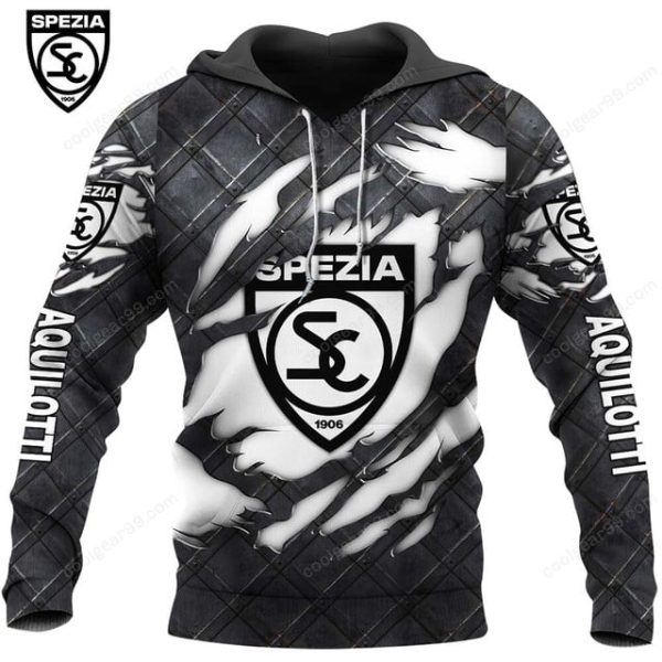 Spezia Calcio Black Metal Design Shirt Hoodie