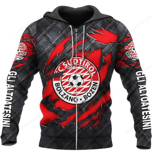 FC Südtirol Black Metal Design Shirt Hoodie - Image 2