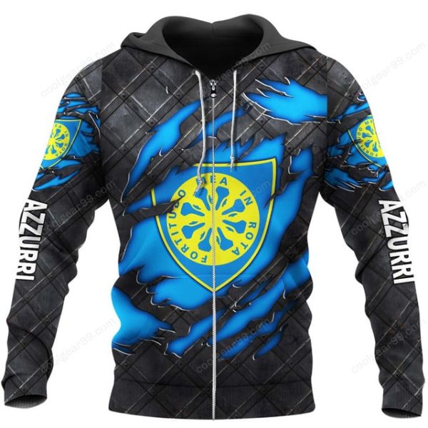 Carrarese Calcio 1908 Black Metal Design Shirt Hoodie - Image 2