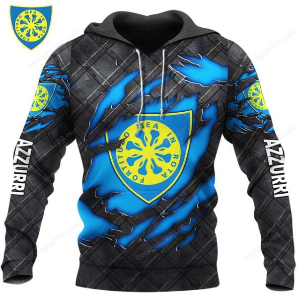 Carrarese Calcio 1908 Black Metal Design Shirt Hoodie