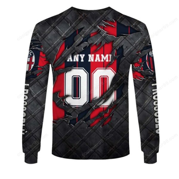 Bologna Fc 1909 Serie A Black Metal Design Shirt Hoodie - Image 5
