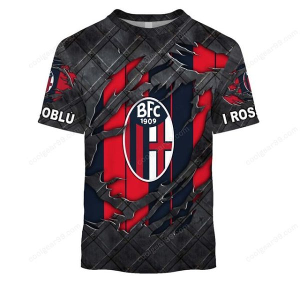 Bologna Fc 1909 Serie A Black Metal Design Shirt Hoodie - Image 6
