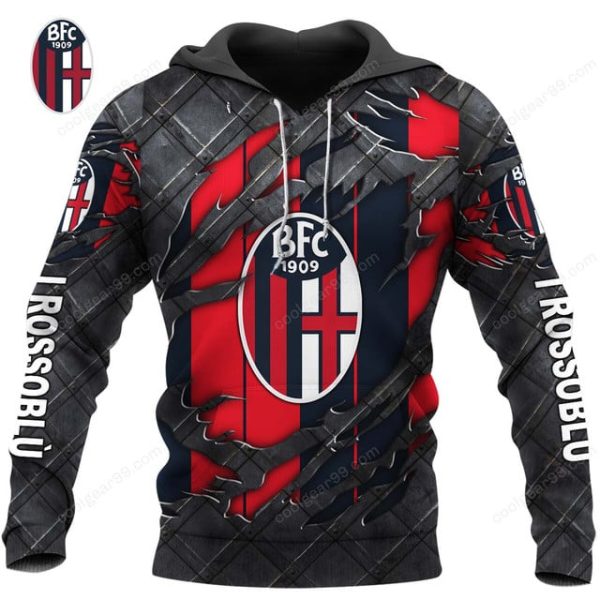 Bologna Fc 1909 Serie A Black Metal Design Shirt Hoodie