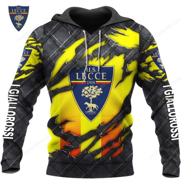US Lecce Serie A Black Metal Design Shirt Hoodie