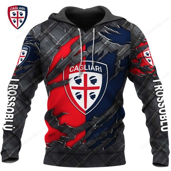 Cagliari Calcio Serie A Black Metal Design Shirt Hoodie