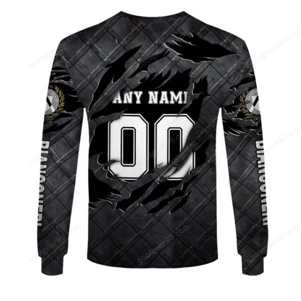 Udinese Calcio Serie A Black Metal Design Shirt Hoodie - Image 5