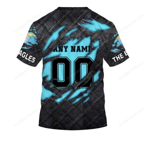 SS Lazio Serie A Black Metal Design Shirt Hoodie - Image 7