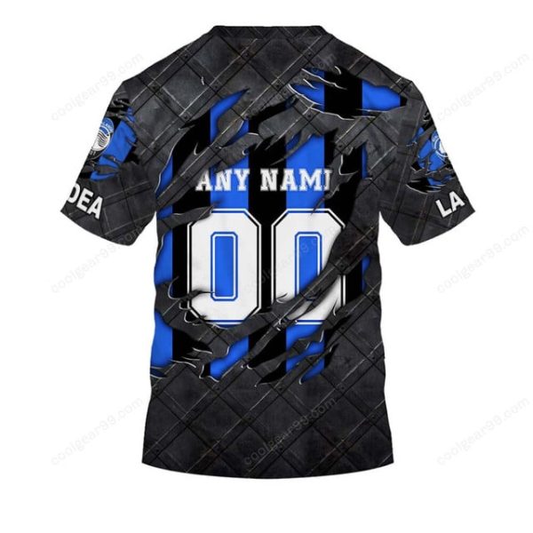 Atalanta BC Serie A Black Metal Design Shirt Hoodie - Image 7