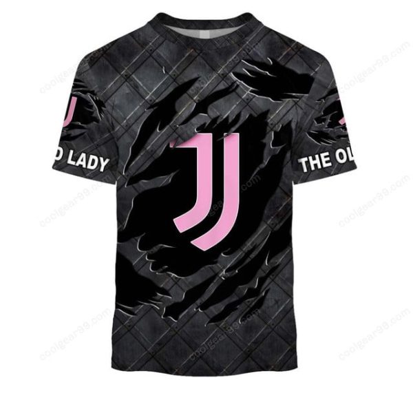 Juventus FC Serie A Black Metal Design Shirt Hoodie - Image 6