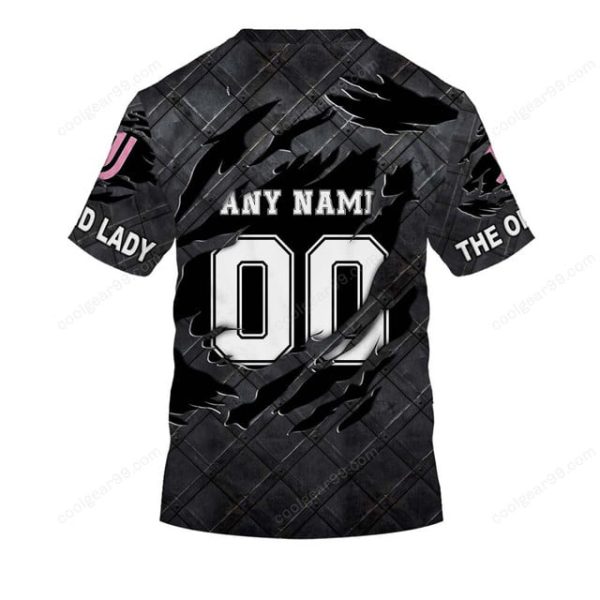 Juventus FC Serie A Black Metal Design Shirt Hoodie - Image 7